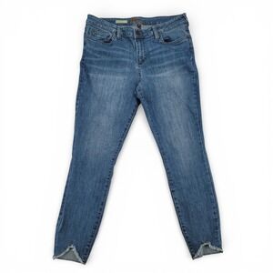 Kut from the Kloth Women's 16 Carlo Ankle Skinny‎ Jeans Frayed Hem Stretch